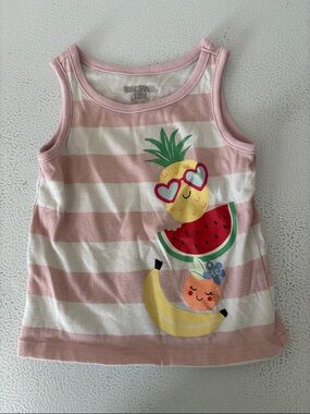 329 - Garanimals Pink & White Striped Fruit Tank
